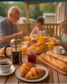 Petit déjeuner sur la terrasse